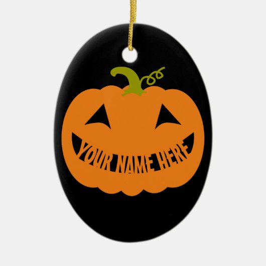 Gepersonaliseerde Halloween Pumpkin Keramisch Ornament (Voorkant)