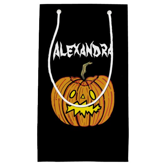 Gepersonaliseerde Halloween Pumpkin Klein Cadeauzakje (Voorkant)