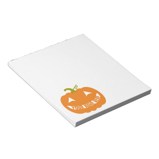 Gepersonaliseerde Halloween Pumpkin Notitieblok (Schuin)