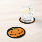 Gepersonaliseerde Halloween Pumpkin Ronde Kartonnen Onderzetter (Insitu)