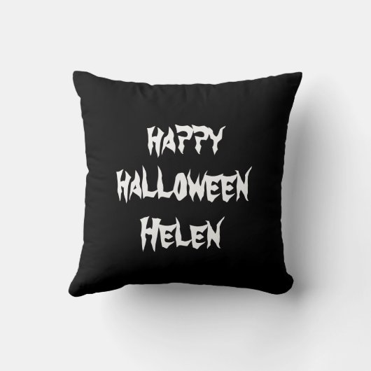 Gepersonaliseerde Halloween Pumpkin Throw Kussen (Achterkant)