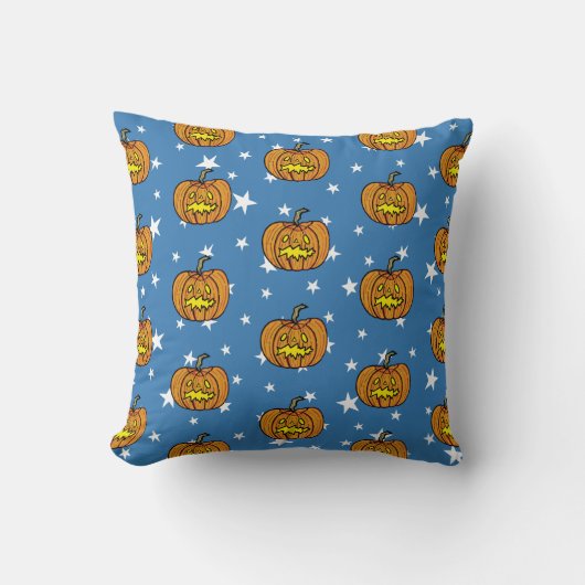 Gepersonaliseerde Halloween Pumpkin Throw Kussen (Voorkant)
