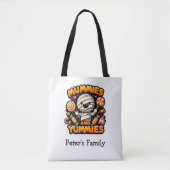 Gepersonaliseerde Halloween Pun Schattigee Mummy C Tote Bag (Voorkant)