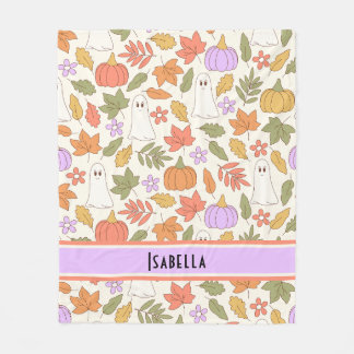 Gepersonaliseerde Halloween retro groovy deken