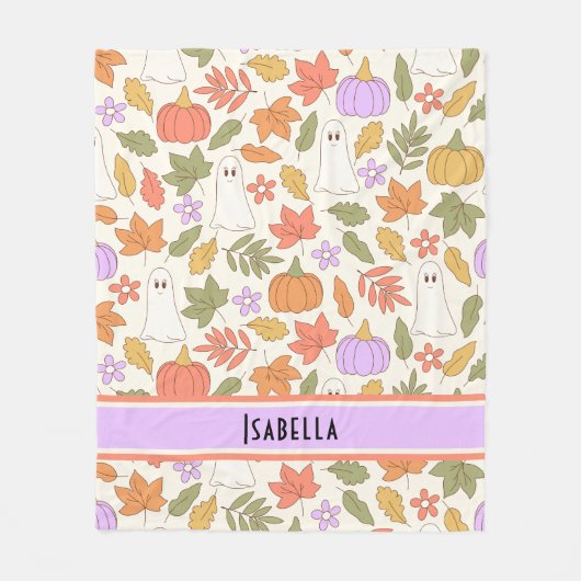 Gepersonaliseerde Halloween retro groovy deken (Voorkant)