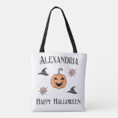 Gepersonaliseerde Halloween Schattige Tote Bag (Achterkant)