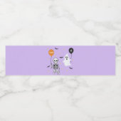 Gepersonaliseerde Halloween Skeleton & Ghost Verja Waterfles Etiket (Enkel label)
