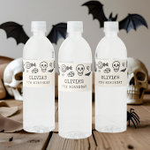 Gepersonaliseerde Halloween Skeleton & Ghost Verja Waterfles Etiket