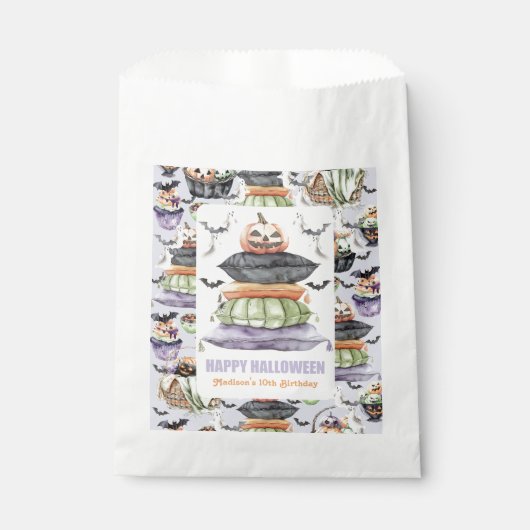 Gepersonaliseerde Halloween Sleepover Bedankzakje (Voorkant)