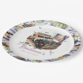 Gepersonaliseerde Halloween Sleepover Papieren Bordje (Gekanteld)