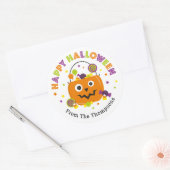 Gepersonaliseerde Halloween Snoep emmer ronde Stic Ronde Sticker (Envelop)