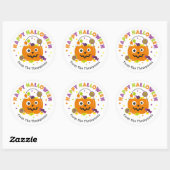 Gepersonaliseerde Halloween Snoep emmer ronde Stic Ronde Sticker (Vel)