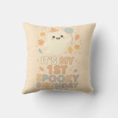 Gepersonaliseerde Halloween Spooky 1e Verjaardag Kussen (Achterkant)