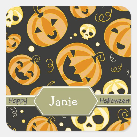 Gepersonaliseerde Halloween Stickers (Voorkant)