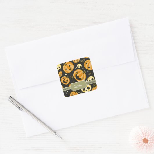 Gepersonaliseerde Halloween Stickers (Envelop)