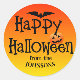 Gepersonaliseerde Halloween Stickers: voeg familie Ronde Sticker
