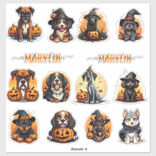 GEPERSONALISEERDE HALLOWEEN STICKERS VOOR HONDENOU (Vel)