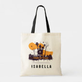 Gepersonaliseerde Halloween Trick or treat Bag | C Tote Bag (Achterkant)