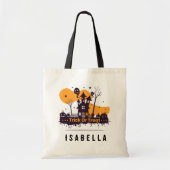 Gepersonaliseerde Halloween Trick or treat Bag | C Tote Bag (Voorkant)