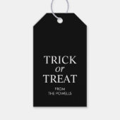 Gepersonaliseerde Halloween Trick or treat Cadeaulabel (Voorkant)