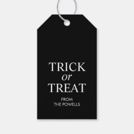 Gepersonaliseerde Halloween Trick or treat Cadeaulabel