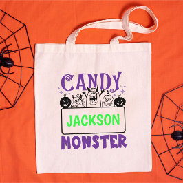 Gepersonaliseerde Halloween Trick or treat Goodie Tote Bag