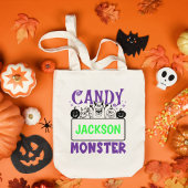 Gepersonaliseerde Halloween Trick or treat Goodie Tote Bag