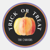 Gepersonaliseerde, Halloween Trick or treat met po Ronde Sticker (Voorkant)
