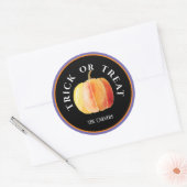 Gepersonaliseerde, Halloween Trick or treat met po Ronde Sticker (Envelop)
