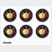 Gepersonaliseerde, Halloween Trick or treat met po Ronde Sticker (Vel)