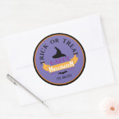 Gepersonaliseerde, Halloween Trick or treat met wi Ronde Sticker (Envelop)