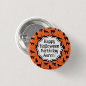 Gepersonaliseerde Halloween Verjaardag Sinaasappel Ronde Button 3,2 Cm (Voorkant /achterkant)