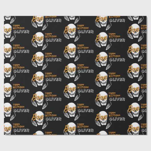 Gepersonaliseerde Halloween verjaardagswrap Cadeaupapier (Vlak)