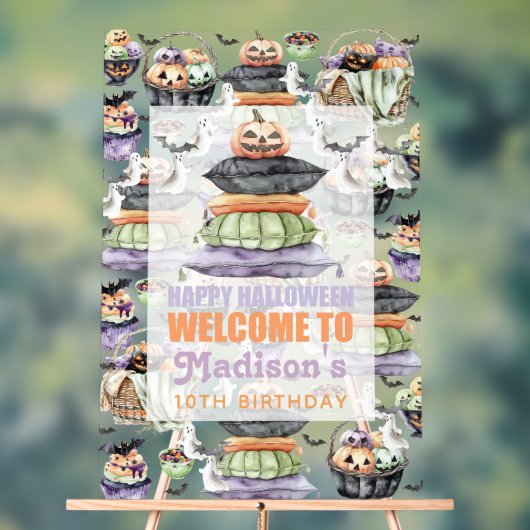 Gepersonaliseerde Halloween welkomstbord Acryl Bord (Neutraal)