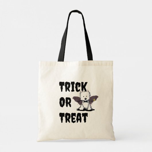 Gepersonaliseerde Halloween Westie Canvas tas (Achterkant)