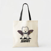 Gepersonaliseerde Halloween Westie Canvas tas (Voorkant)