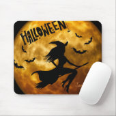 Gepersonaliseerde Halloween Witch Gepersonaliseerd Muismat (Met muis)