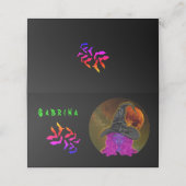 Gepersonaliseerde Halloween Witch Plaatskaartje (Buitenkant ongevouwen)