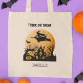 Gepersonaliseerde Halloween Witch Trick or treat Tote Bag