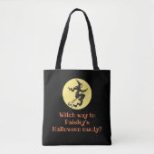 Gepersonaliseerde Halloween Witch Way Zwart Snoep Tote Bag (Voorkant)