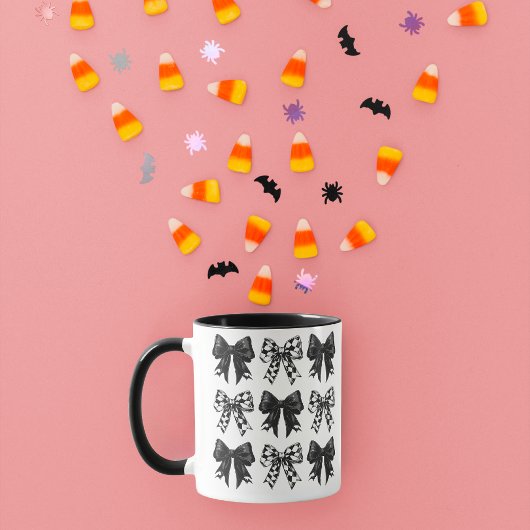 Gepersonaliseerde Halloween Zwart gecontroleerd bo Mok