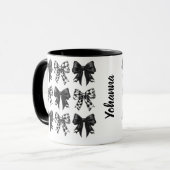 Gepersonaliseerde Halloween Zwart gecontroleerd bo Mok (Voorkant links)