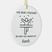 Gepersonaliseerde Halve Marathon Ornament Gift voo (Rechts)
