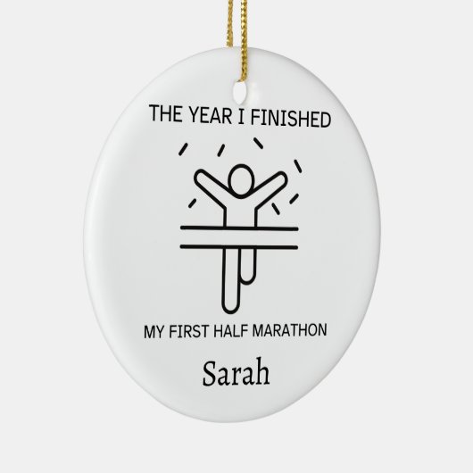 Gepersonaliseerde Halve Marathon Ornament Gift voo (Rechts)