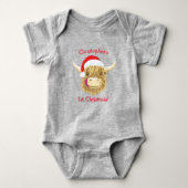 Gepersonaliseerde Hamish Highland Cow First Kerstm Romper (Voorkant)