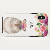 Gepersonaliseerde hamster en bloemen Case-Mate iPhone case (Achterkant (horizontaal))
