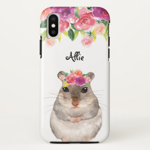 Gepersonaliseerde hamster en bloemen Case-Mate iPhone case