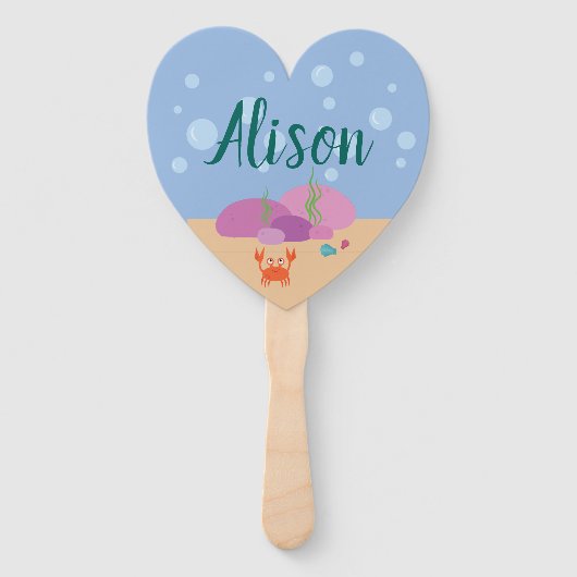 Gepersonaliseerde hand fan zeemeermin in de zomer  handwaaier (Achterkant)