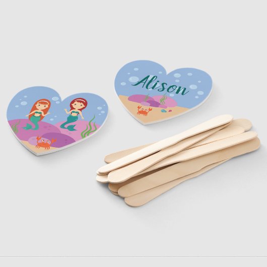 Gepersonaliseerde hand fan zeemeermin in de zomer  handwaaier (Niet-gemonteerd)