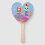 Gepersonaliseerde hand fan zeemeermin in de zomer  handwaaier (Voorkant)